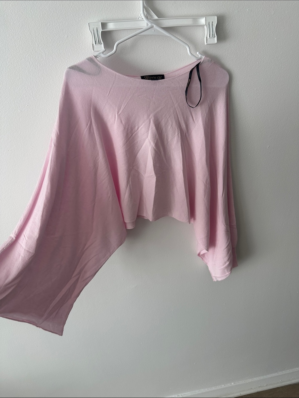 Renuar Light Pink Cropped Wide-Sleeve Top